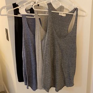 Forever21 4 tank tops set small black, blue, light grey and dark grey